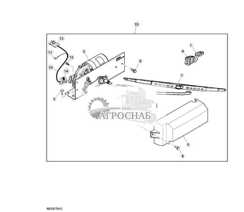 Windshield Wiper Motor Assembly Kit, Rear 